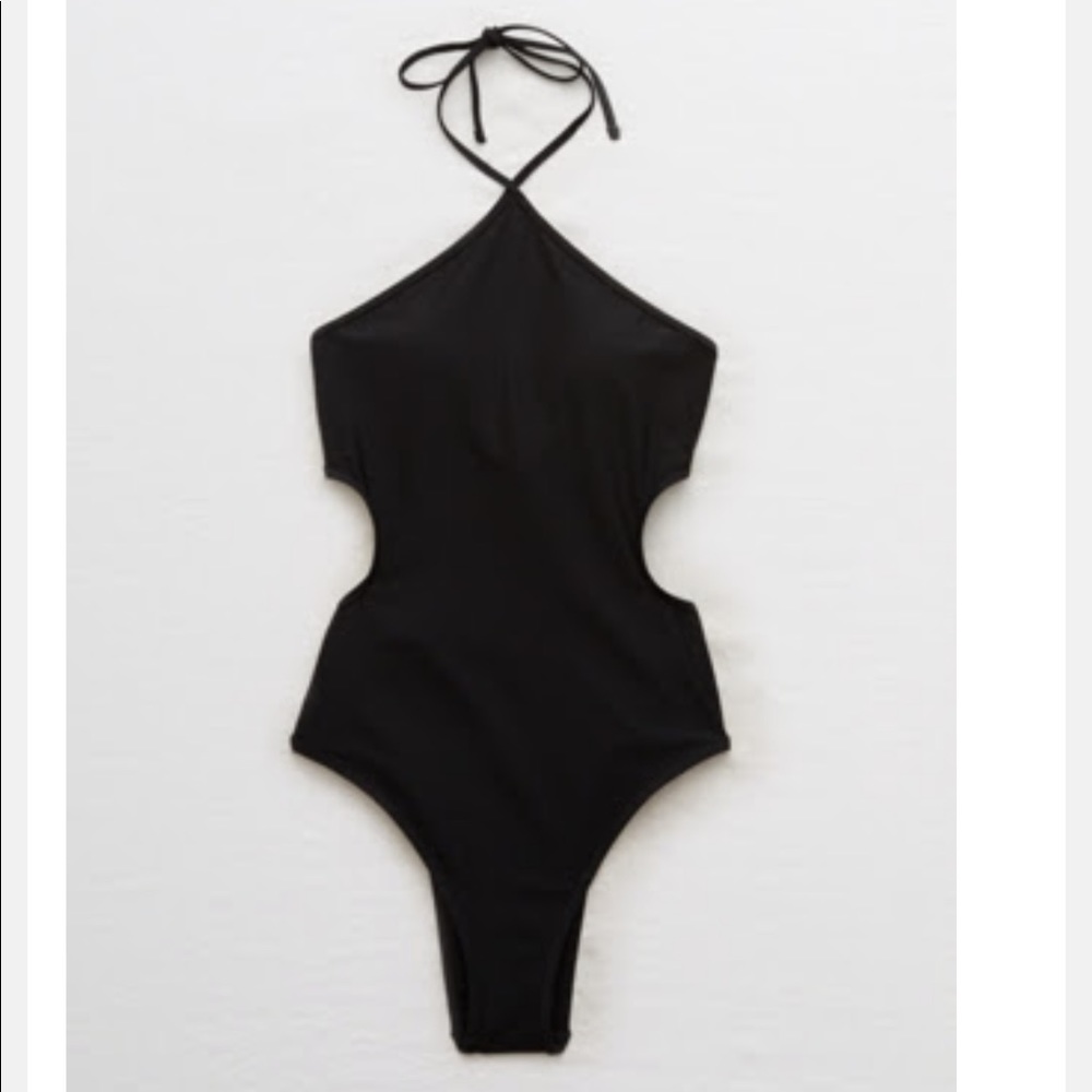 Black one piece aerie bathing suit